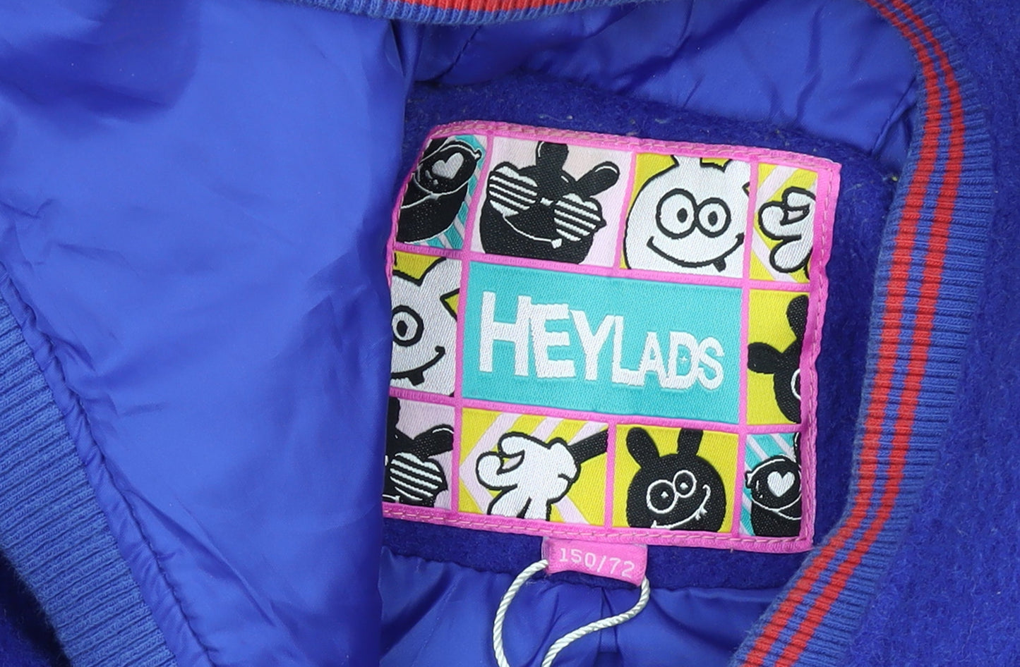 Heylads Girls Blue Wool Blend Hooded Parka Coat Size 146 Embroidered