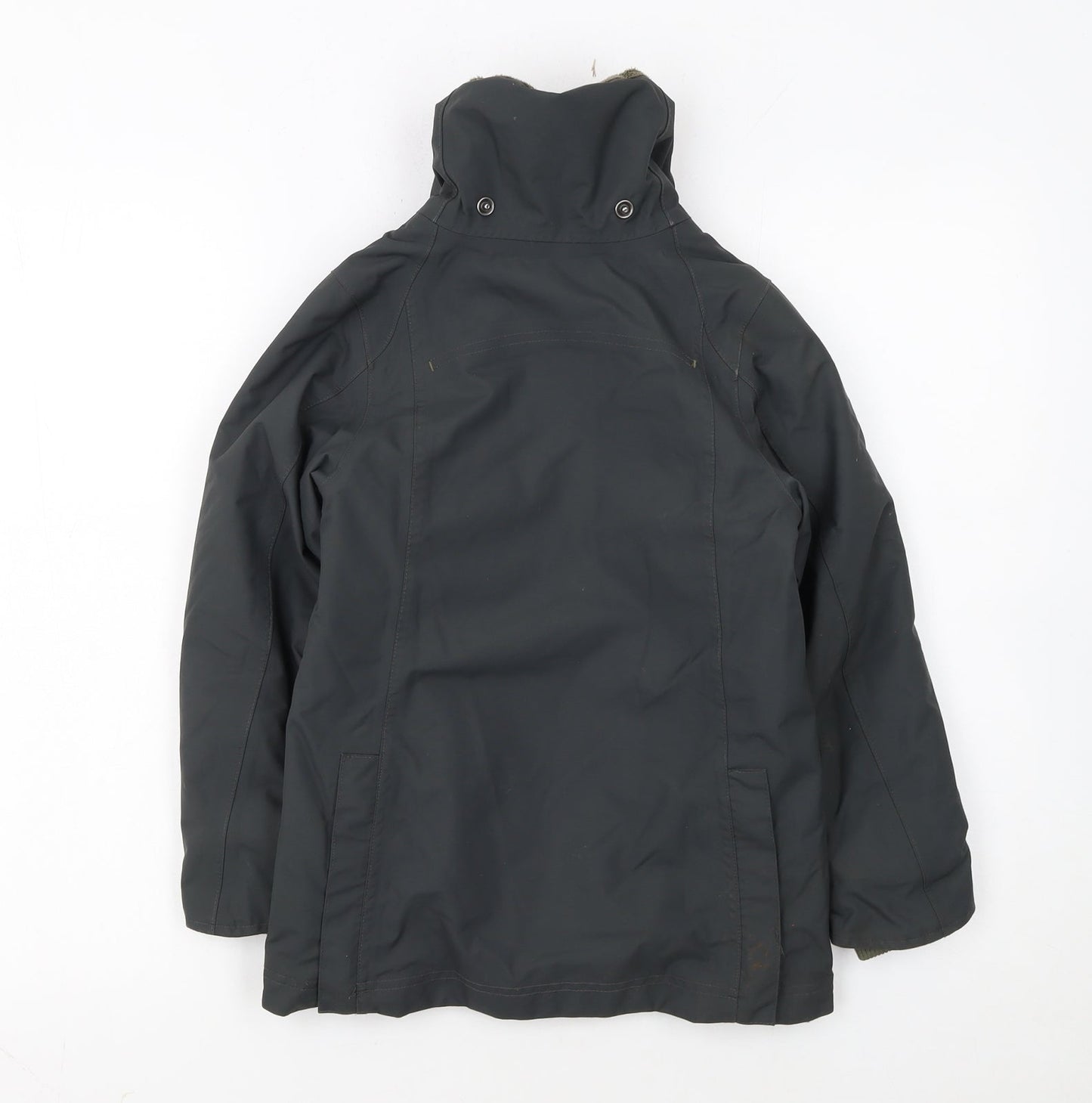 Fouganza Boys Black Water Resistant Lined Riding Parka Jacket 6 Years