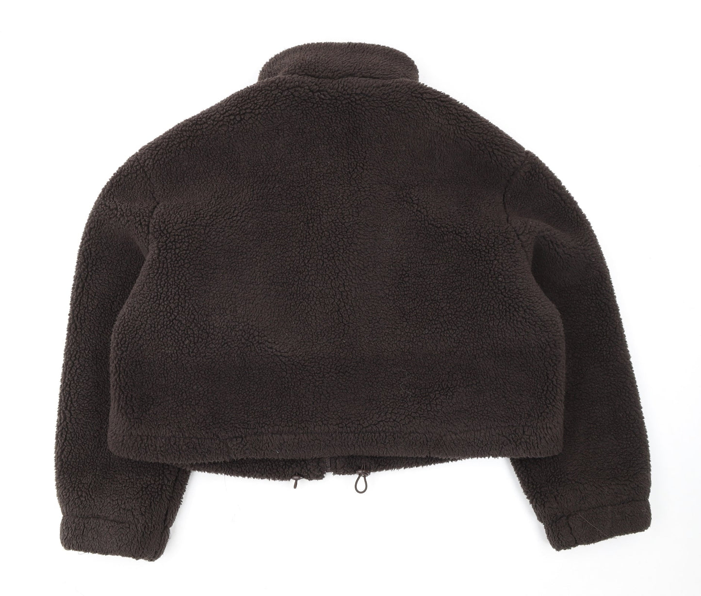 Primark Womens Brown Fleece Cropped Zip Jacket L