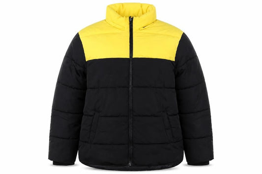 Primark Mens Black Yellow Puffer Jacket XL Winter Polyester