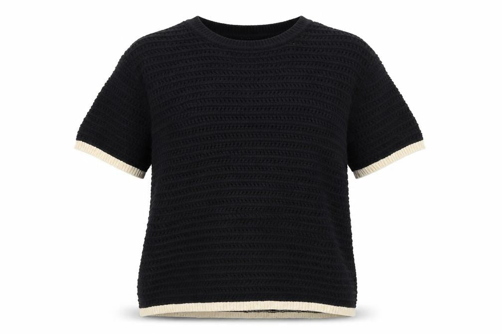 Marks & Spencer Womens Black Open Knit Short Sleeve Jumper M