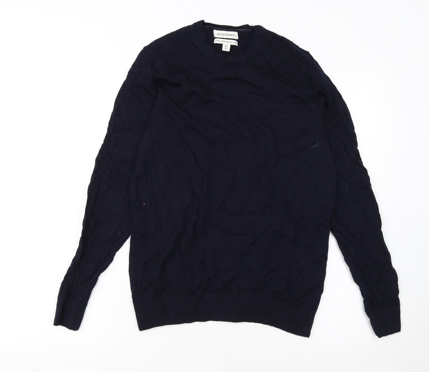 Marks and Spencer Women Blue Merino Wool Pullover Jumper M