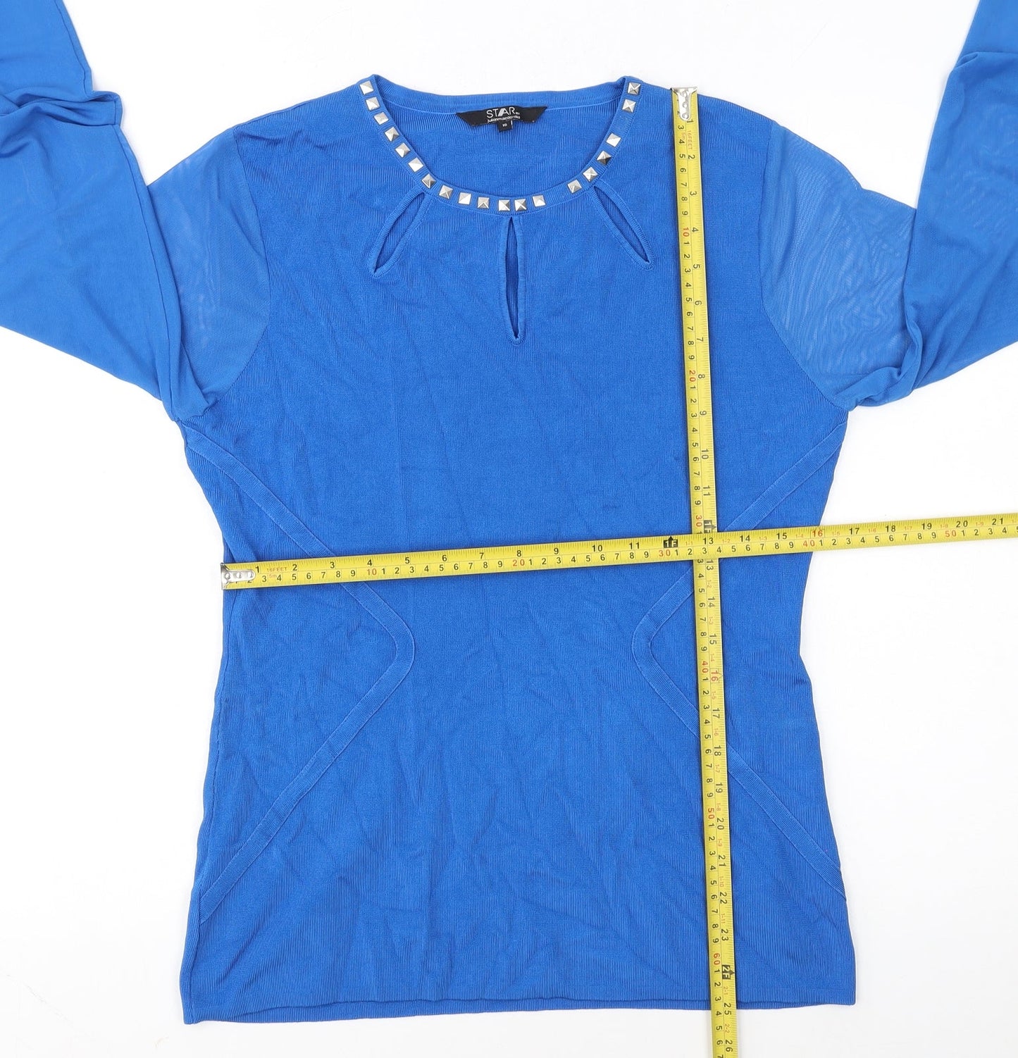 Star by Julien Macdonald Blue Studded Crew Neck Womens Size 16 Jumper