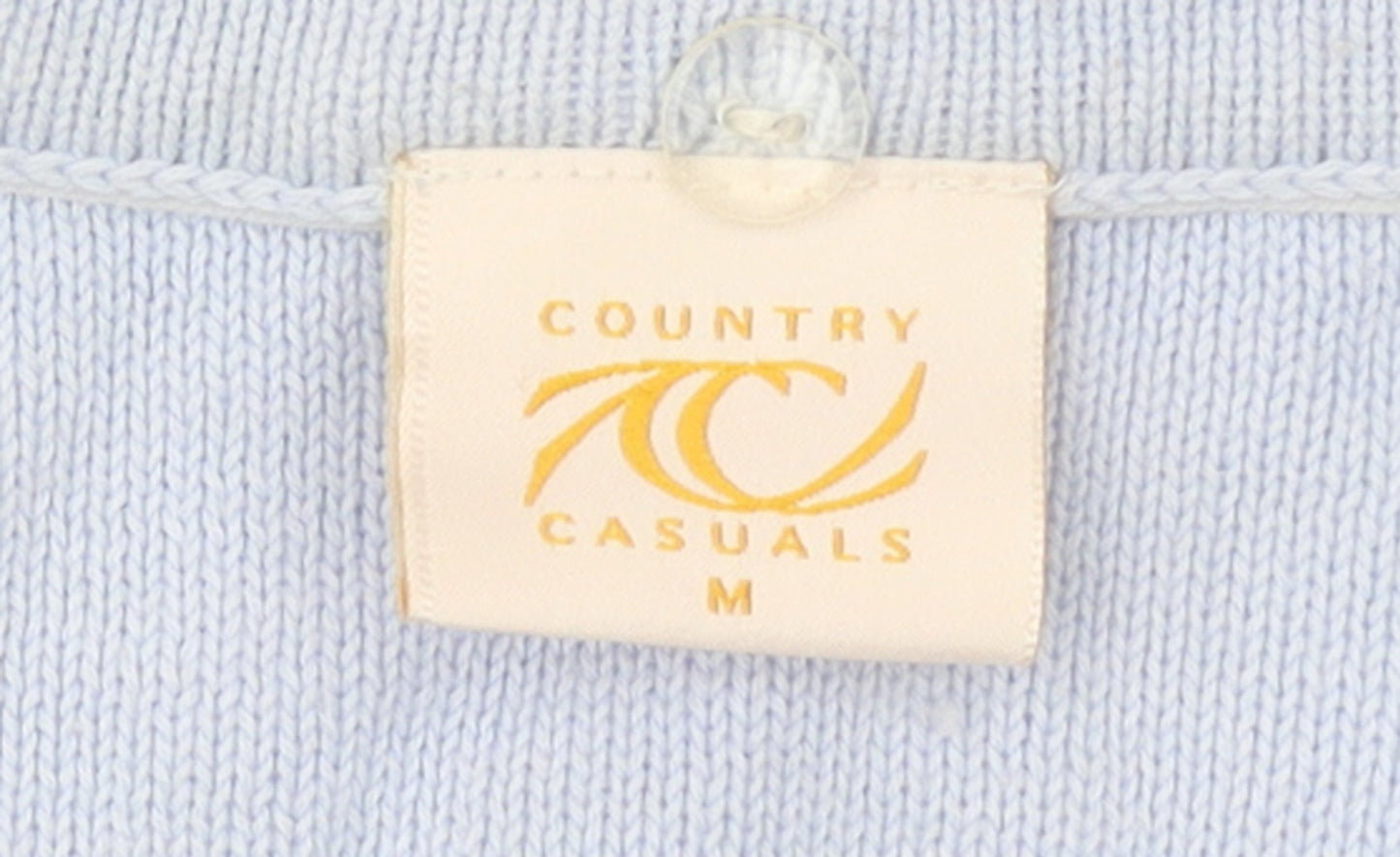 Country Casuals Women Blue Cotton Cable-Knit Jumper M