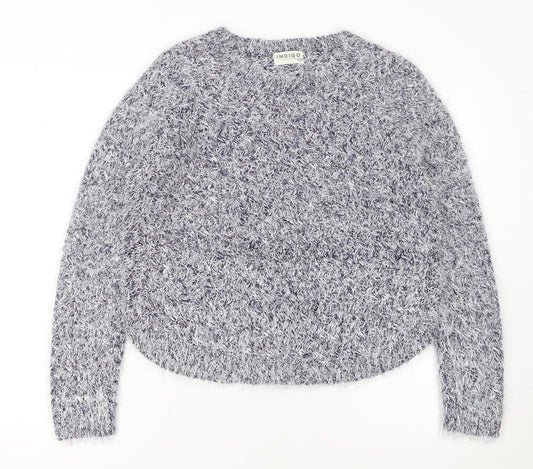 Marks and Spencer Women's Grey Fluffy Knit Jumper Size 12