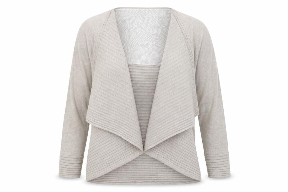 Marks & Spencer Per Una Beige Women Size 12 Open Knit Long Sleeve Cardigan