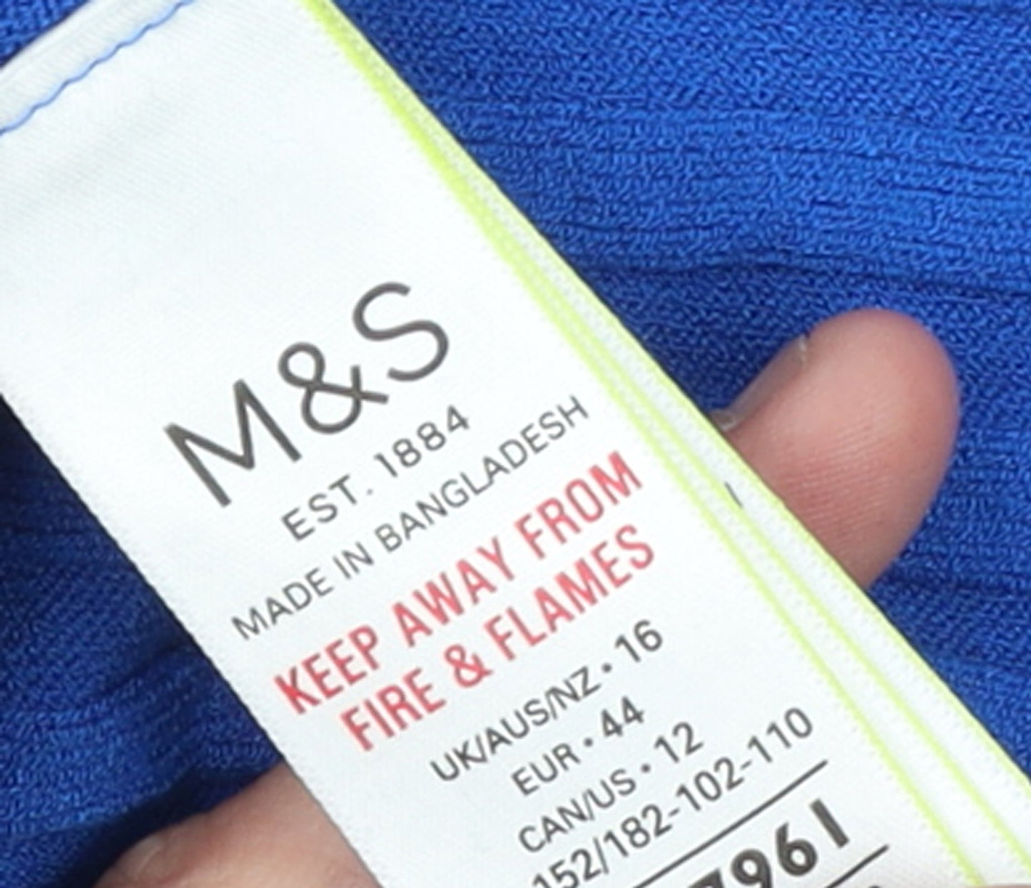Marks and Spencer Women’s Blue Knit Bodycon Midi Dress Size 16