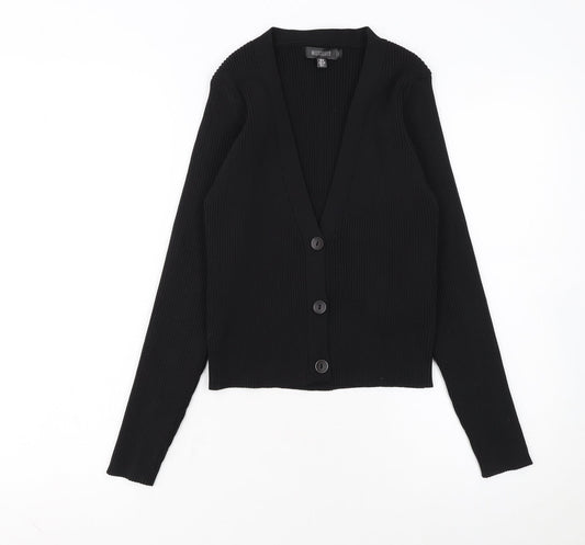 Missguided Women’s Black Slim Fit Ribbed Cardigan UK 6