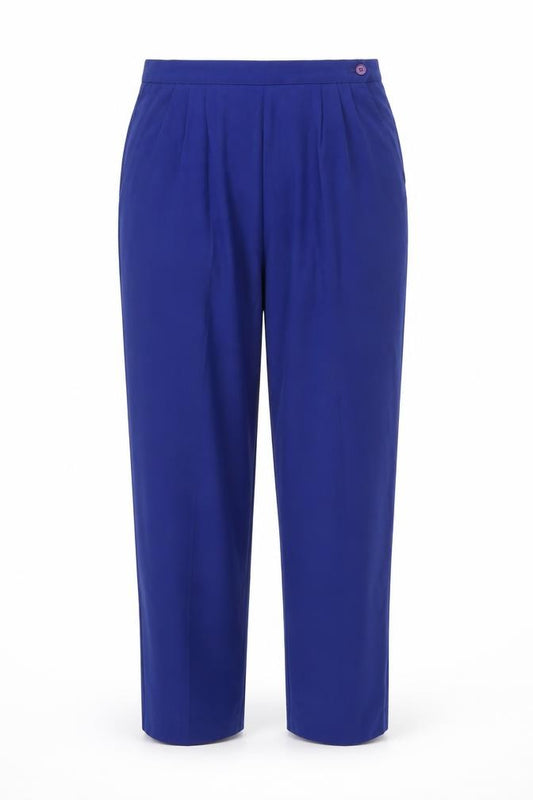 Lucia Womens Blue Tapered Pleated High Rise Trousers Size 12
