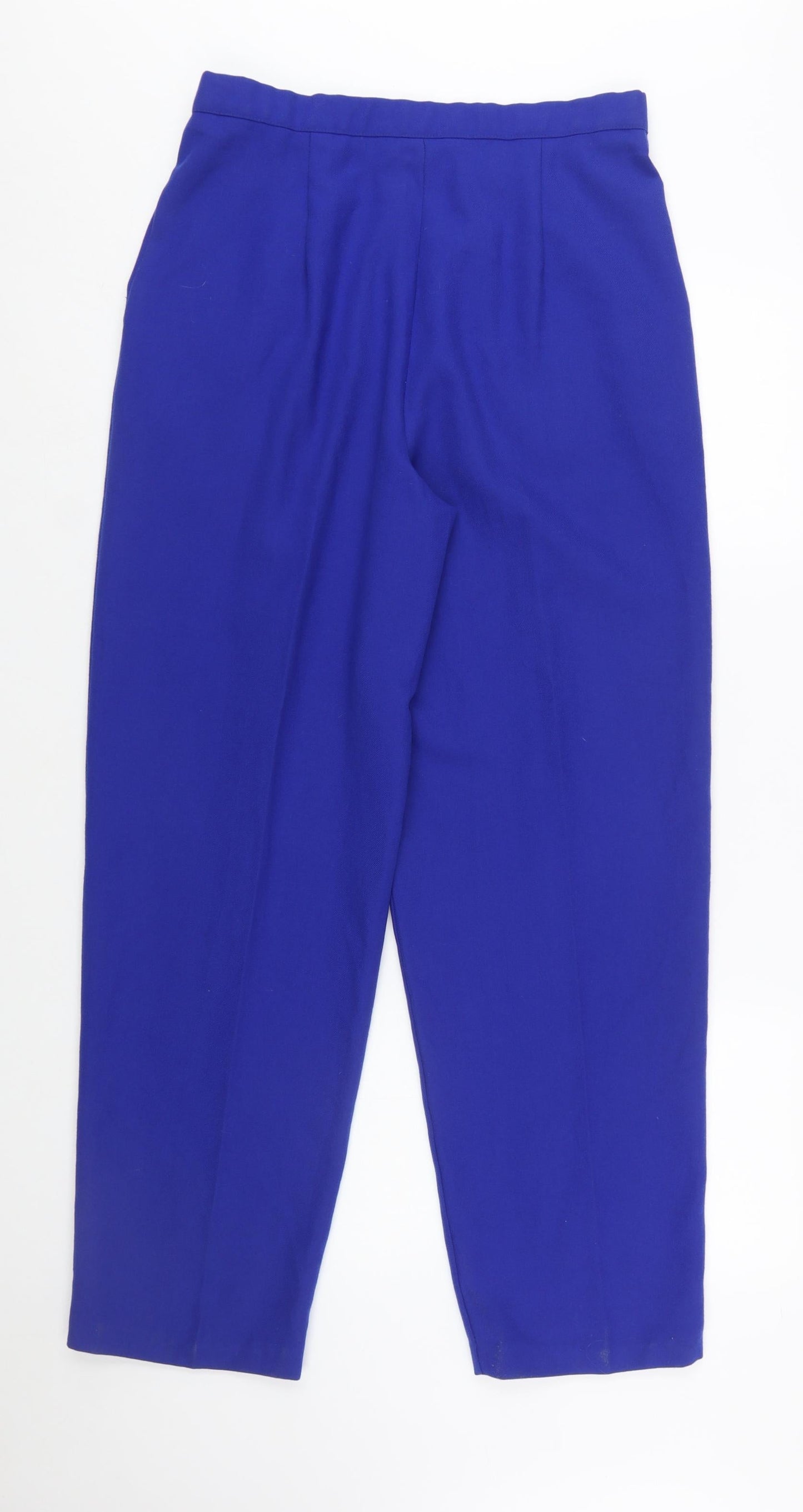 Lucia Womens Blue Tapered Pleated High Rise Trousers Size 12