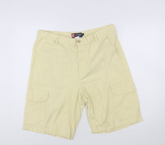 Chaps Men's Beige Cotton Cargo Shorts Size 34 Regular Fit