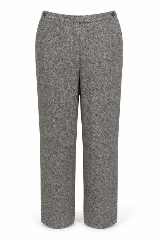 GIANNI Women's Grey Geometric Pleated Trousers Size 12