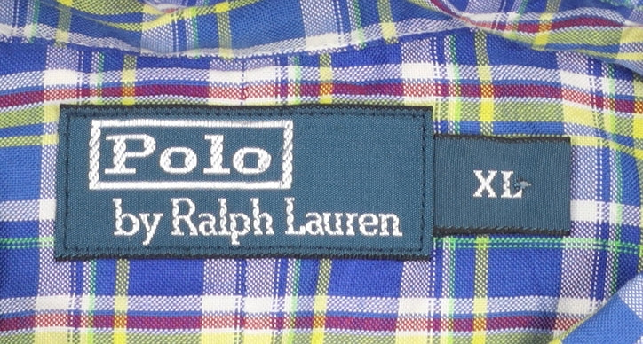 Ralph Lauren Men's Blue Check Long Sleeve Button-Down Shirt XL
