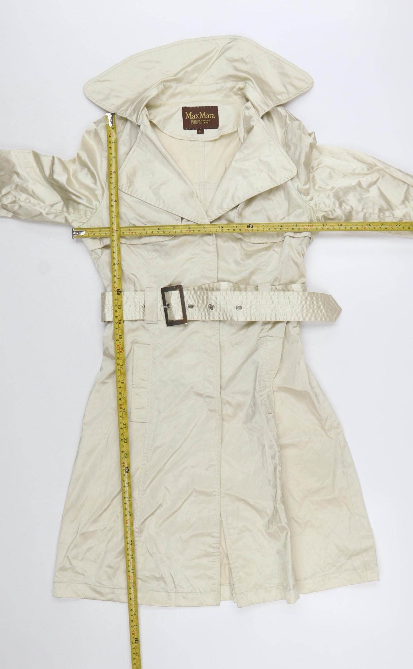 MaxMara Women’s Beige Belted Trench Coat S Classic Mid-Length