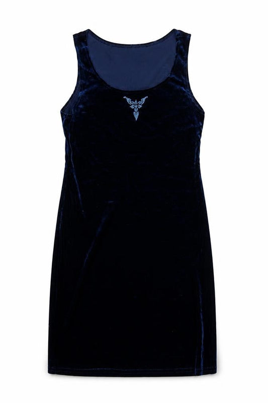 Meghan Matthews Women's Blue Velvet Bodycon Sleeveless Dress Size 10