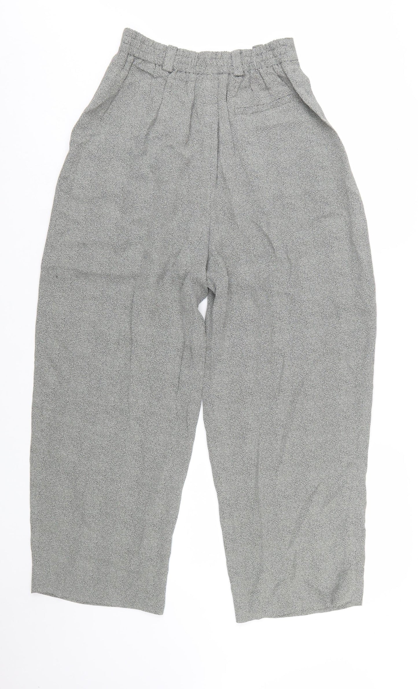 Emanuel Ungaro Women’s Grey Wool Wide-Leg Pleated Trousers Size 10