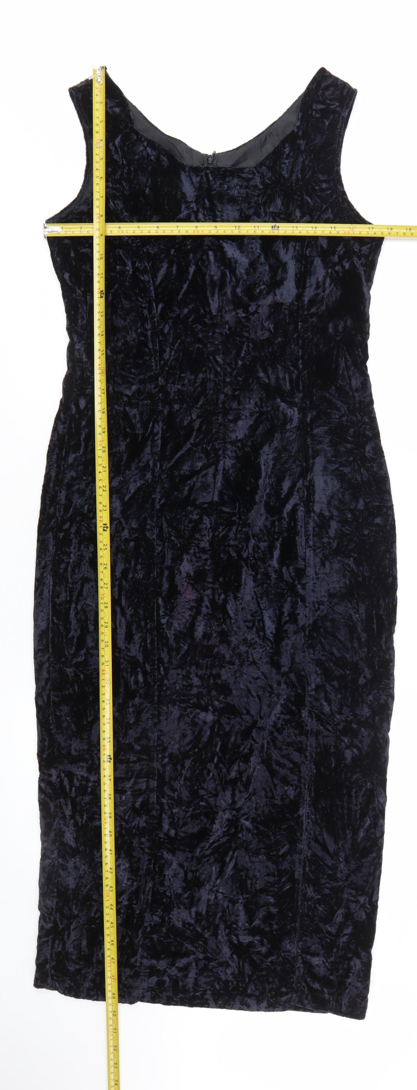 Dramatiz Women's Black Velvet Sleeveless Sheath Dress Size 10