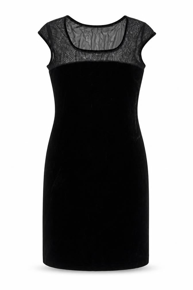 Necessary Objects Women's Black Velvet Bodycon Dress L