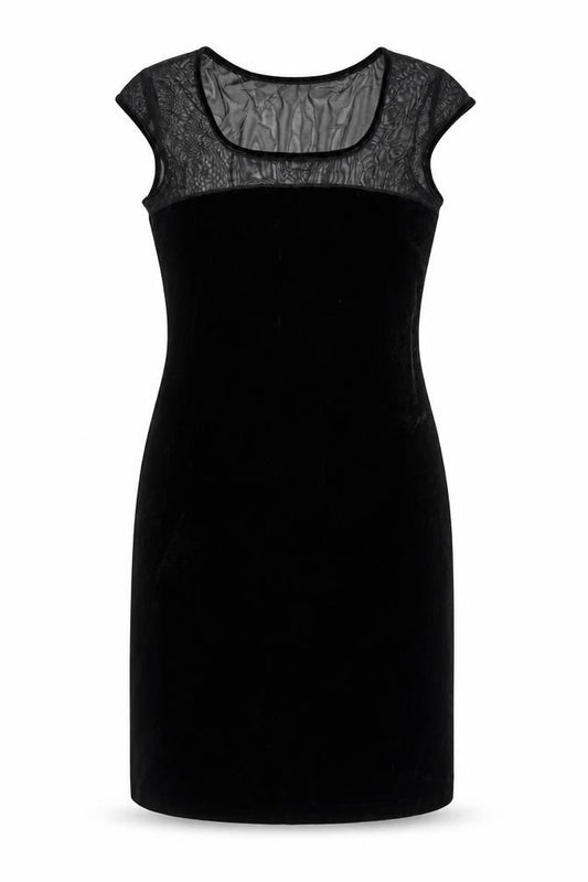 Necessary Objects Women's Black Velvet Bodycon Dress L