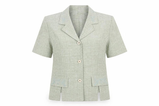Sag Harbor Women’s Green Short Sleeve Blazer Size 12 Classic Fit