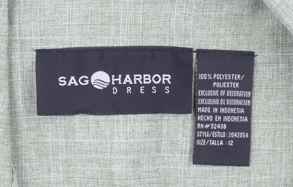 Sag Harbor Women’s Green Short Sleeve Blazer Size 12 Classic Fit