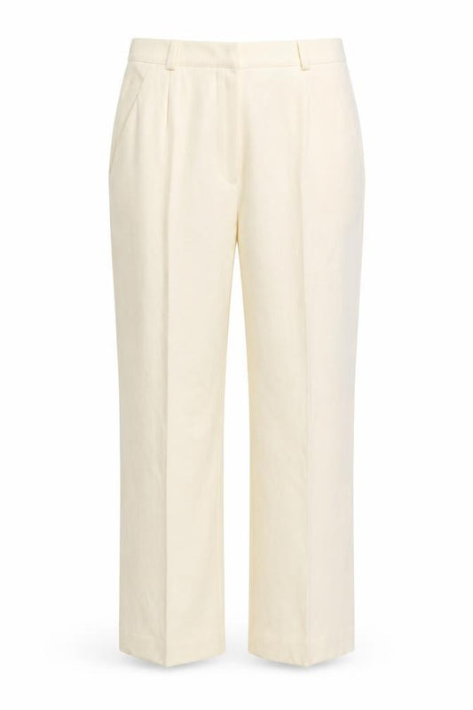 Personal Women’s Ivory Wool Blend Pleated High Rise Trousers Size 14
