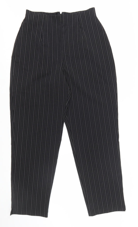 All That Jazz Women’s Black Pinstripe High-Rise Pleated Dress Pants Size 14