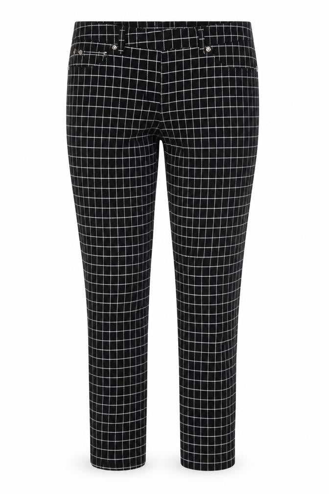 Sharagano Women's Black Check Tapered Trousers Size 10