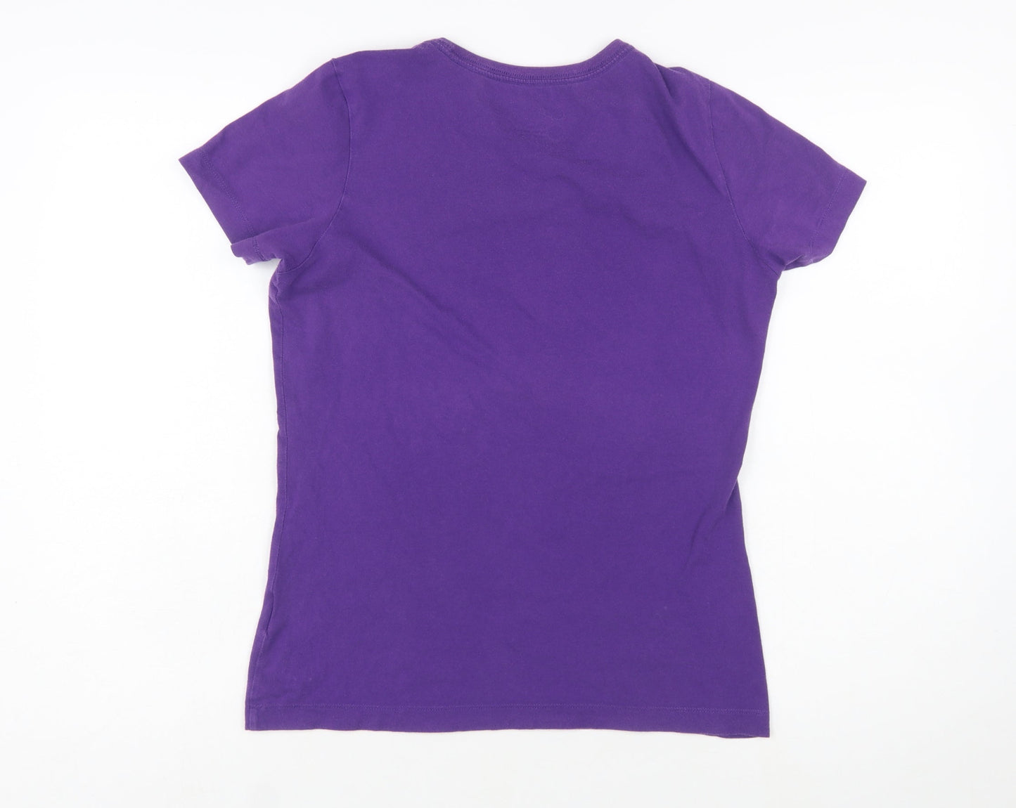 Nike Womens Purple Slim Fit T-Shirt Size L Activewear Top