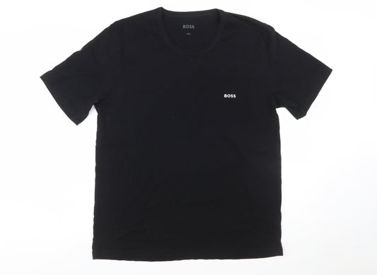 BOSS Men's Black 2XL Crew Neck Cotton T-Shirt