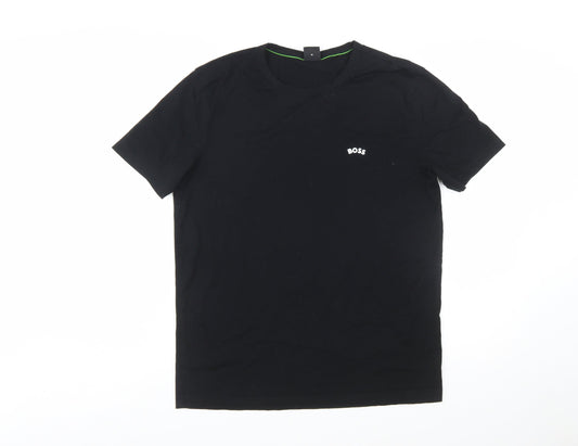 BOSS Men's Black Cotton Crew Neck Short Sleeve T-Shirt M