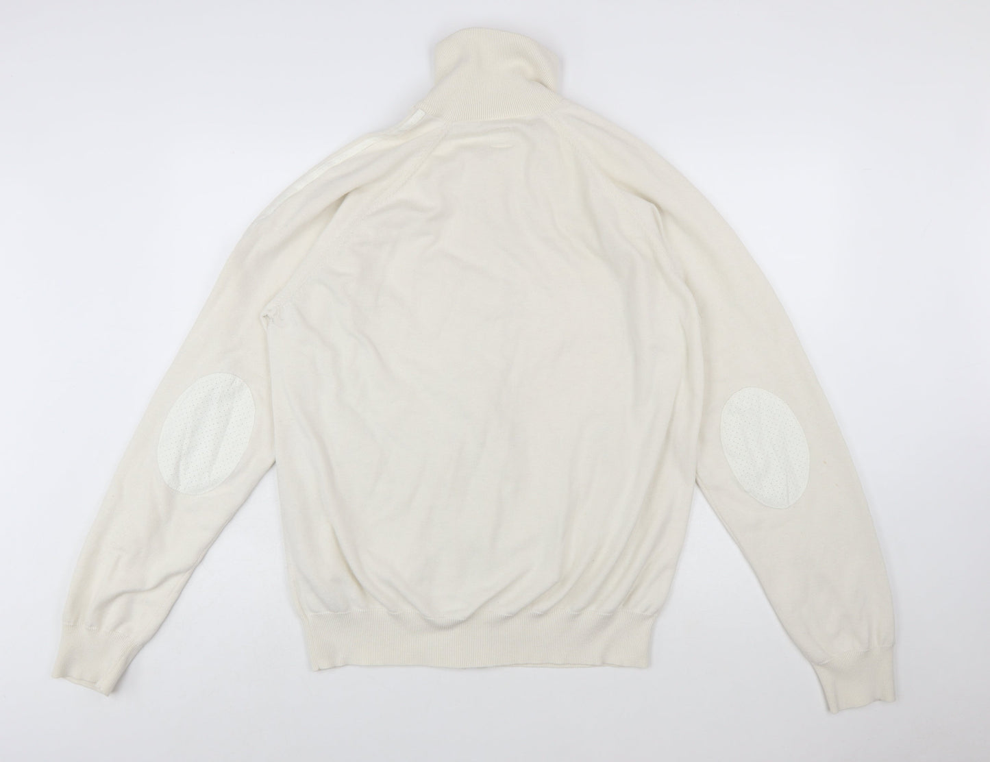 Adidas Men’s Ivory XL Full Zip High Neck Knit Jumper
