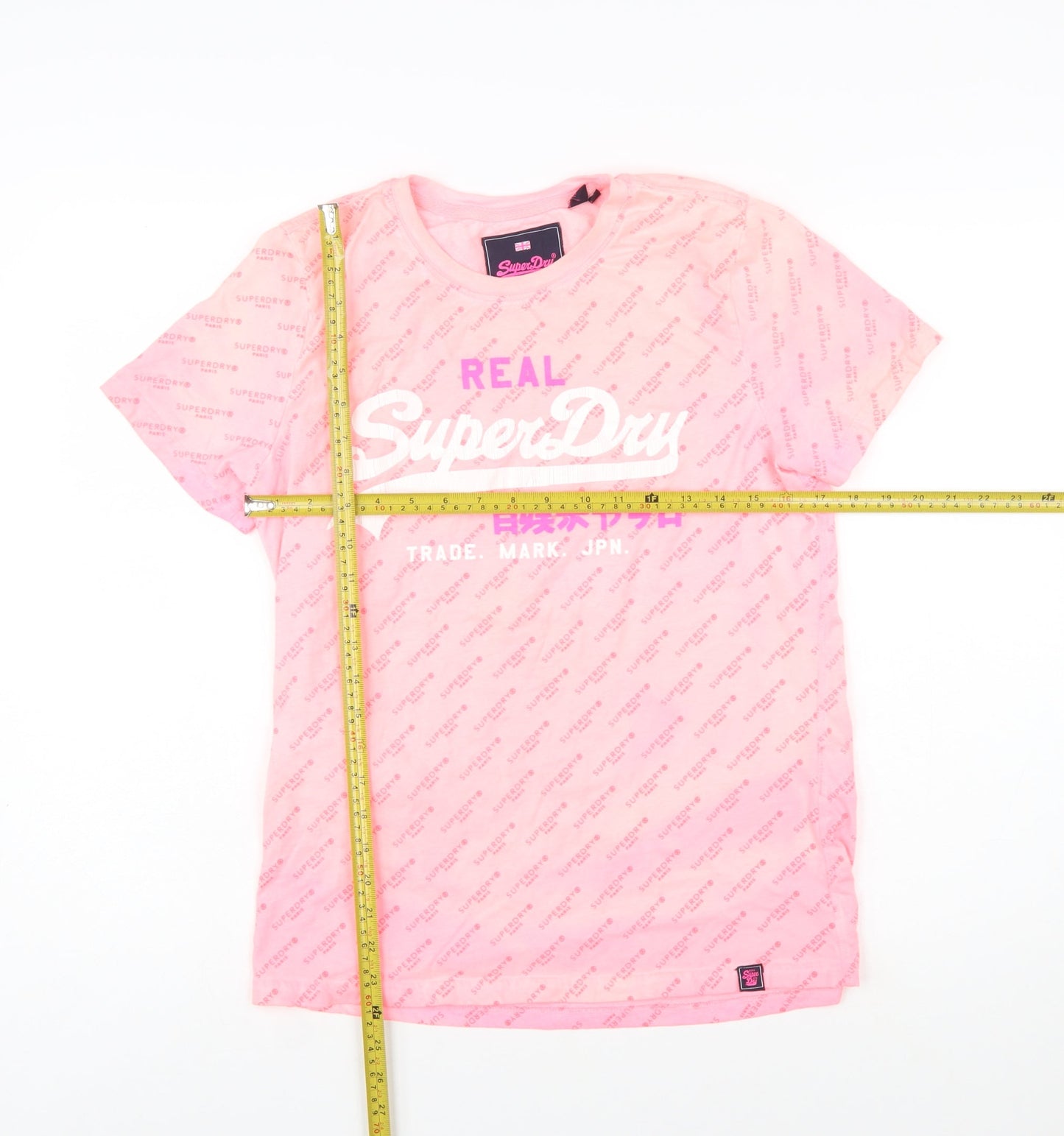 Superdry Womens Pink Crew Neck Logo T-Shirt Size 12
