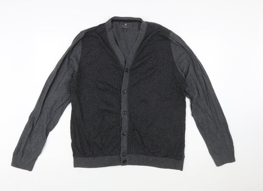 Marks and Spencer Men's Grey Cotton Cardigan L Tailored Fit