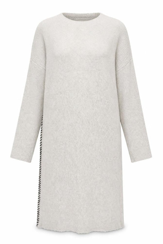Zara Women Beige Knit Jumper Dress Size S Crew Neck Long Sleeve