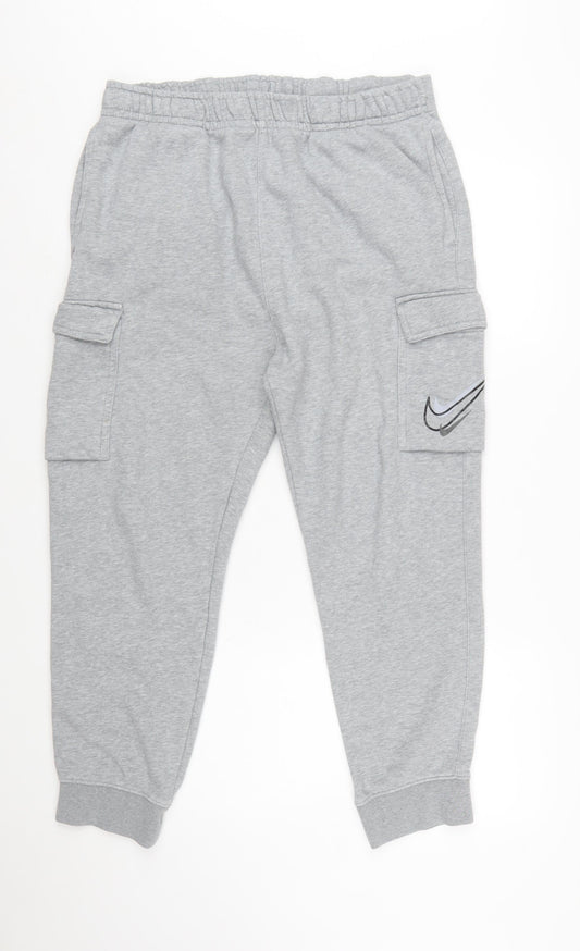 Nike Men's Grey Cargo Jogger Trousers Size L