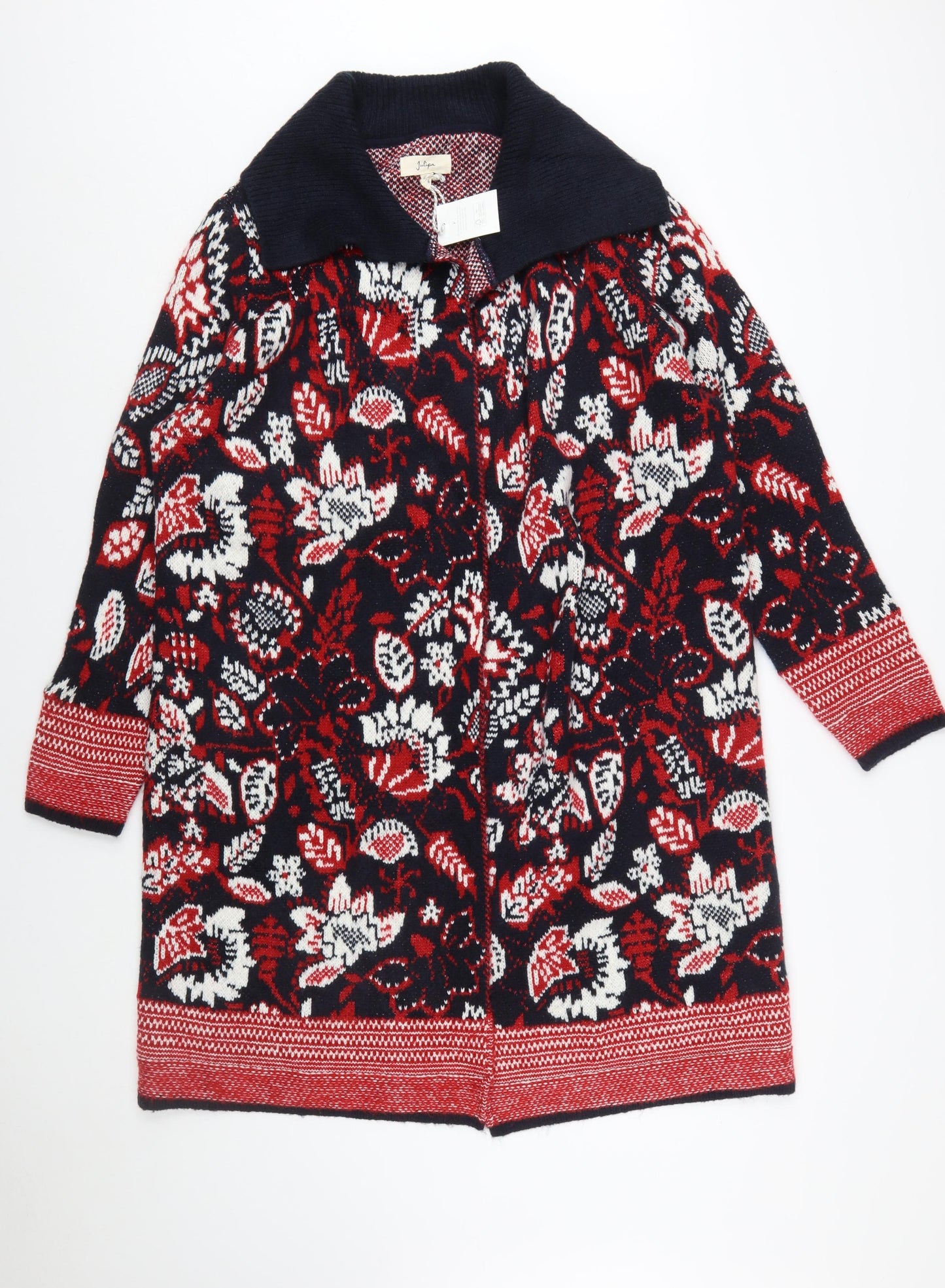 Julipa Women's Multicoloured Floral Knit Cardigan Size 16