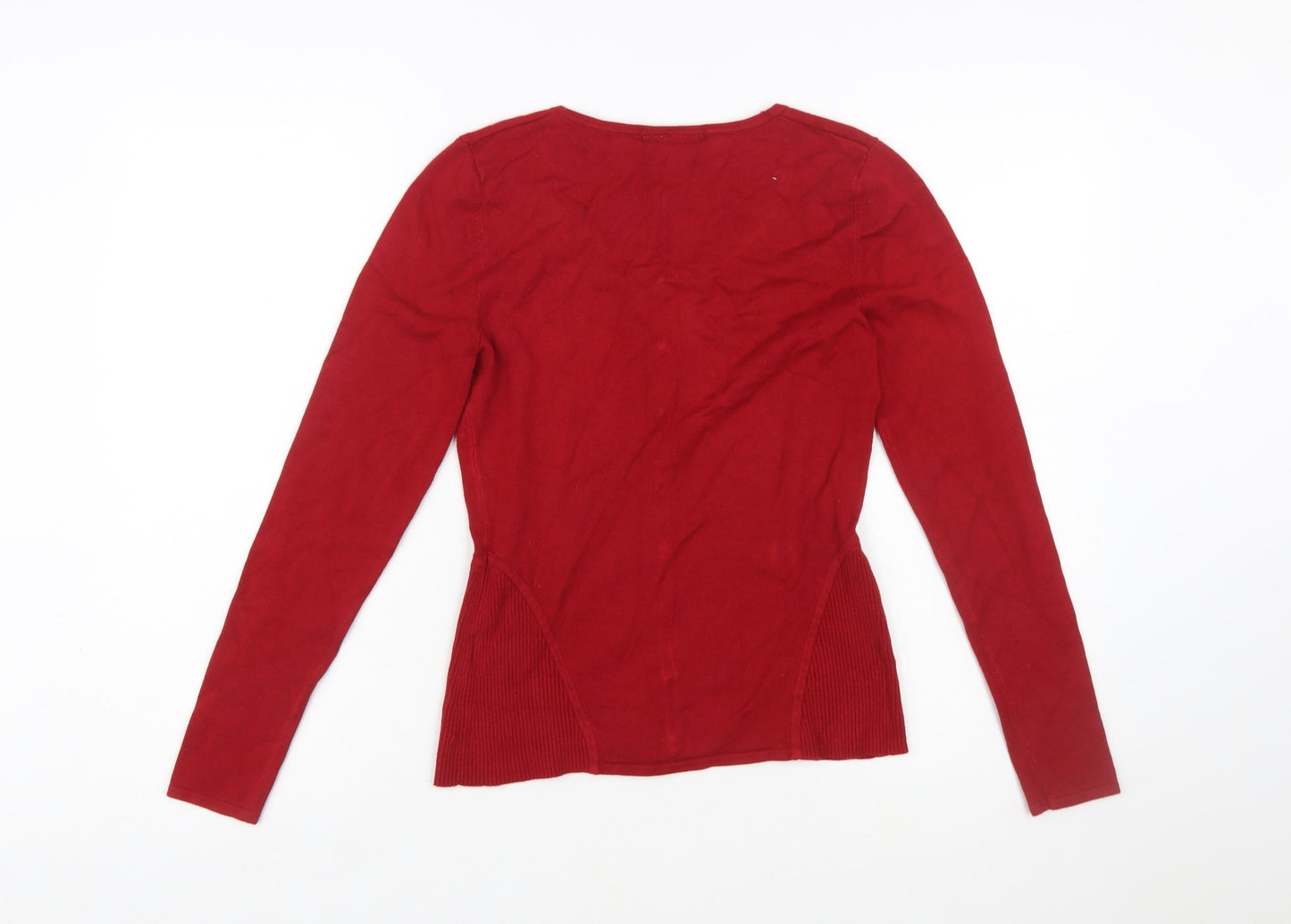 Kaleidoscope Women’s Red Knit Cardigan Size 10 with Jewel Buttons