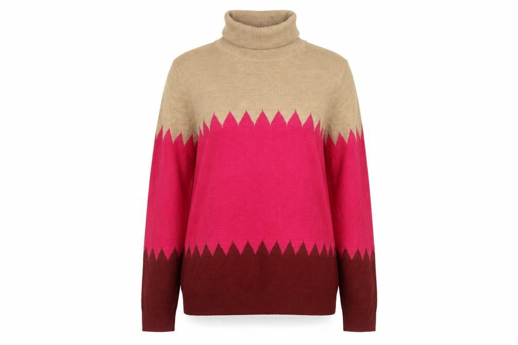 Marks & Spencer Women’s Multicoloured Roll Neck Jumper Size 18