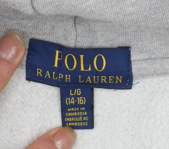 Polo Ralph Lauren Boys Grey Pullover Hoodie Sweatshirt Size 14-16 Years