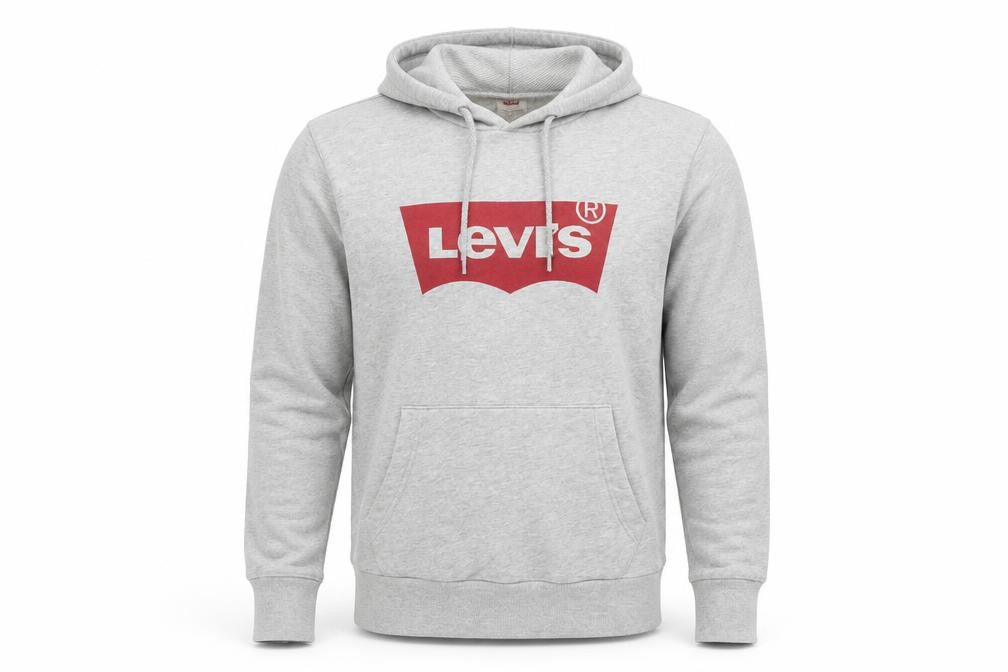 Levi's Men's Grey Logo Pullover Hoodie Size S Regular Fit