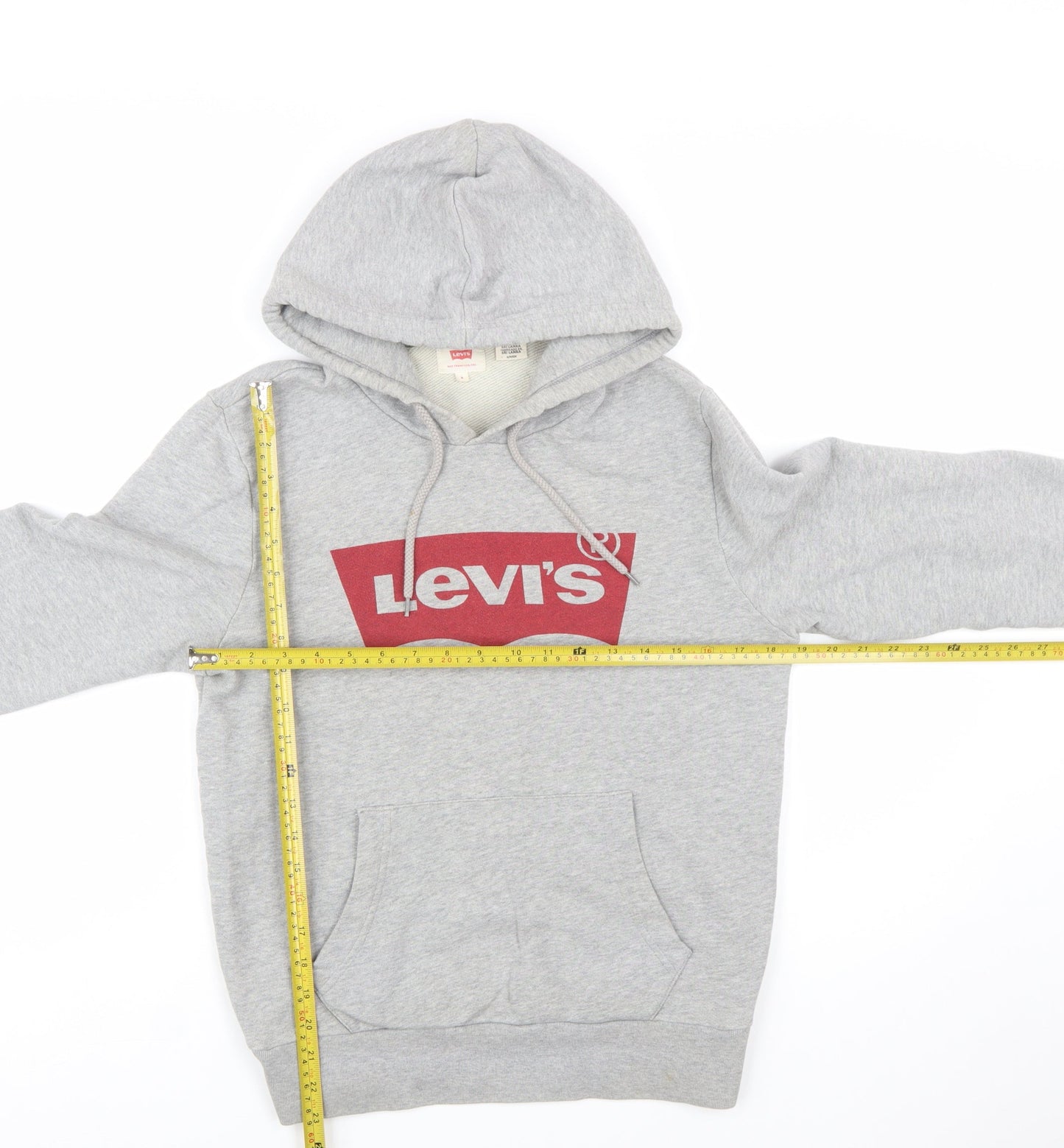 Levi's Men's Grey Logo Pullover Hoodie Size S Regular Fit