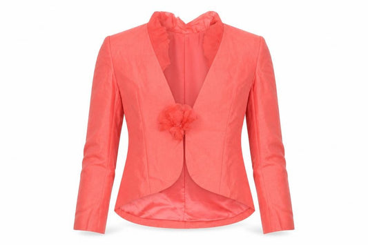 Presen Women Pink Linen Blend Tailored Shawl Collar Jacket Size 10