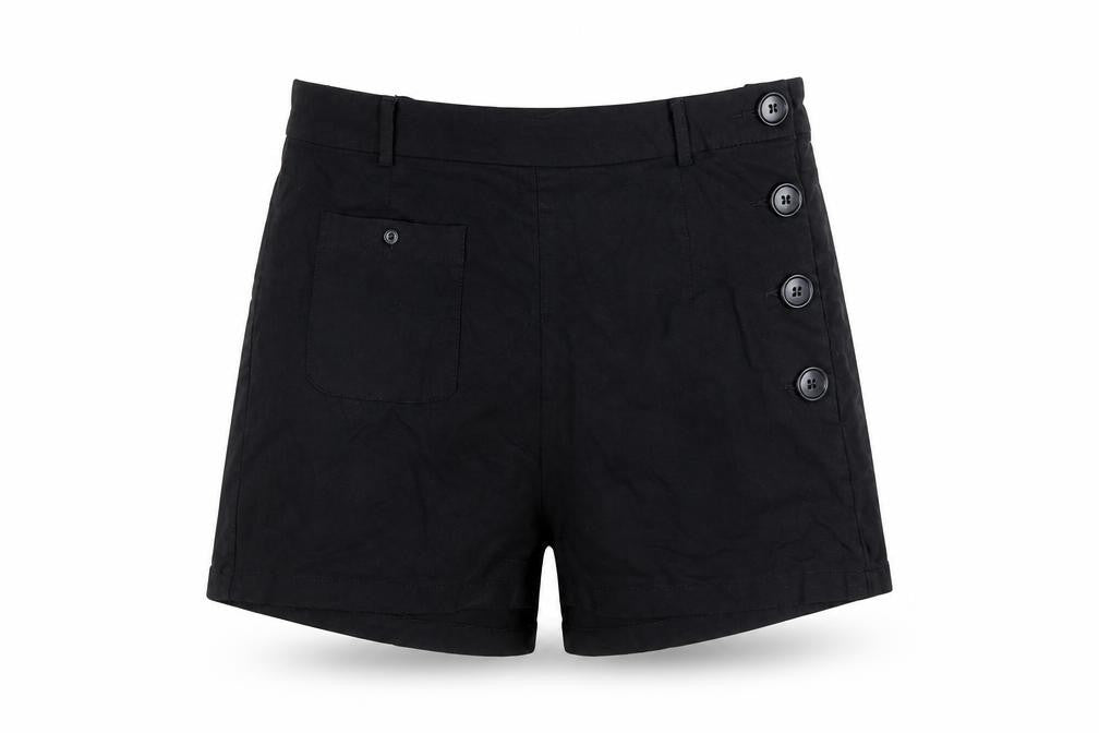 Collectif Vintage Women's Black Sailor Shorts UK 16