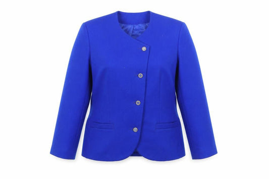 Eastex Women's Blue Wool Blend Single-Breasted Jacket Size 18
