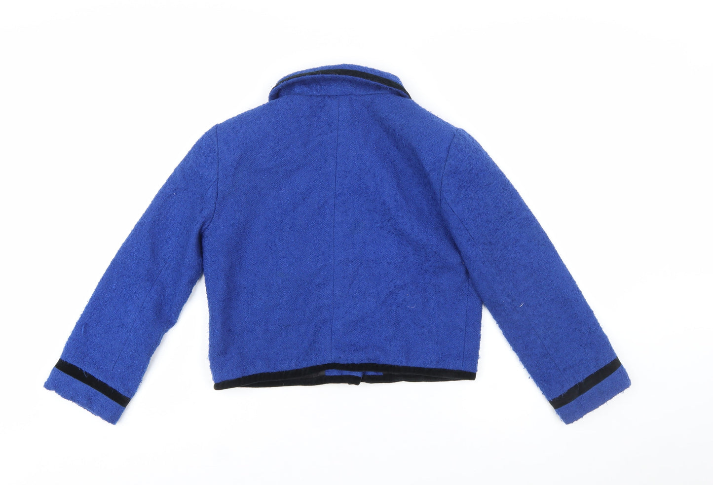 Topshop Women’s Blue Bouclé Cropped Blazer Jacket UK 10