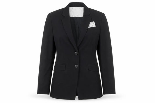 Esprit Women's Black Size 12 Two-Button Regular Fit Blazer