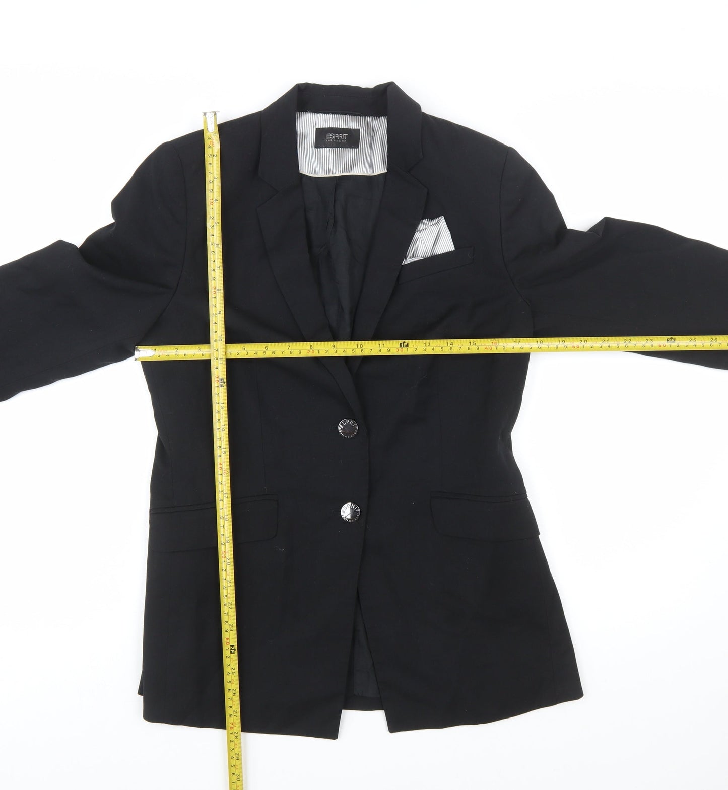 Esprit Women's Black Size 12 Two-Button Regular Fit Blazer