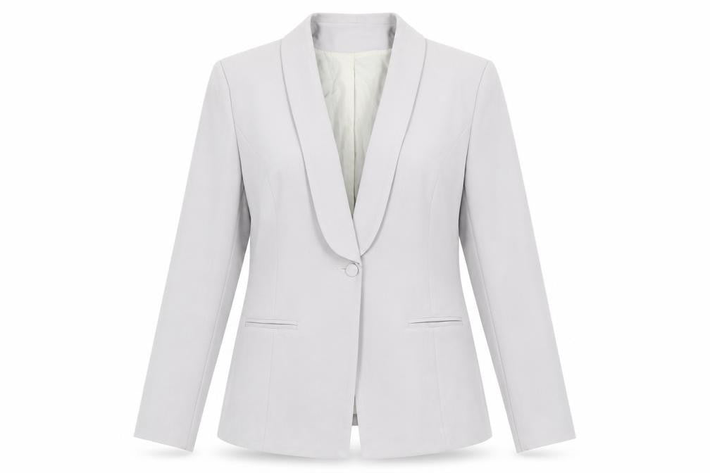 Missguided Women Grey Size 14 Shawl Lapel Single Breasted Blazer