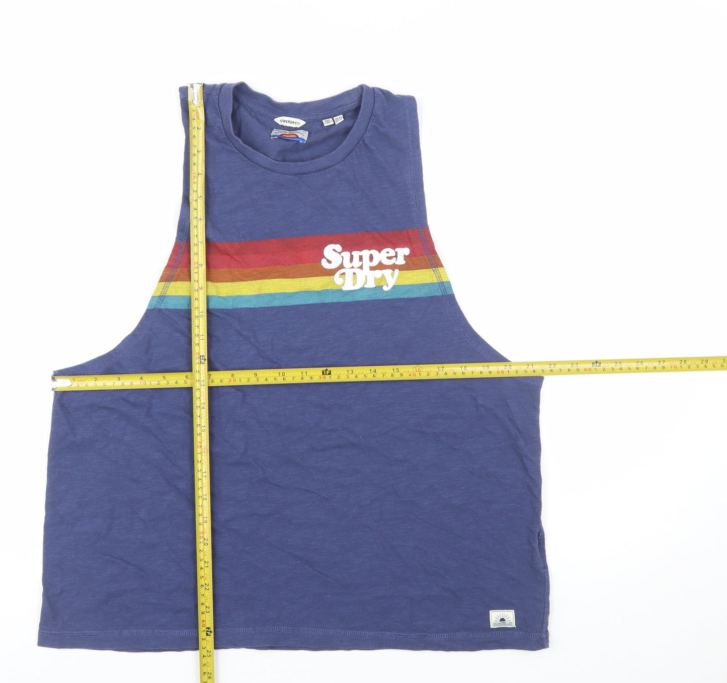 Superdry Women’s Blue Retro Rainbow Tank Top Size 14